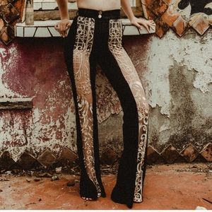 ✨ Velvet + lace window pants - high waisted✨